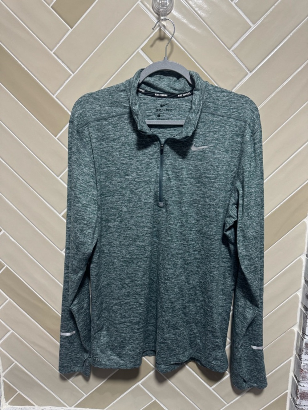 Nike Heathered Teal Quarter-Zip Performance Top